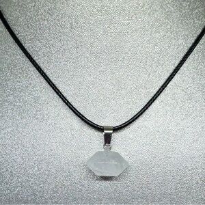 Geometric Barrel Quartz Stone Pendant Healing Necklace Crystal Reiki Jewelry New